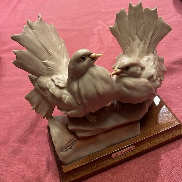 Pair of Birds Figurine - Elegant White signed - Picture 4 of 9